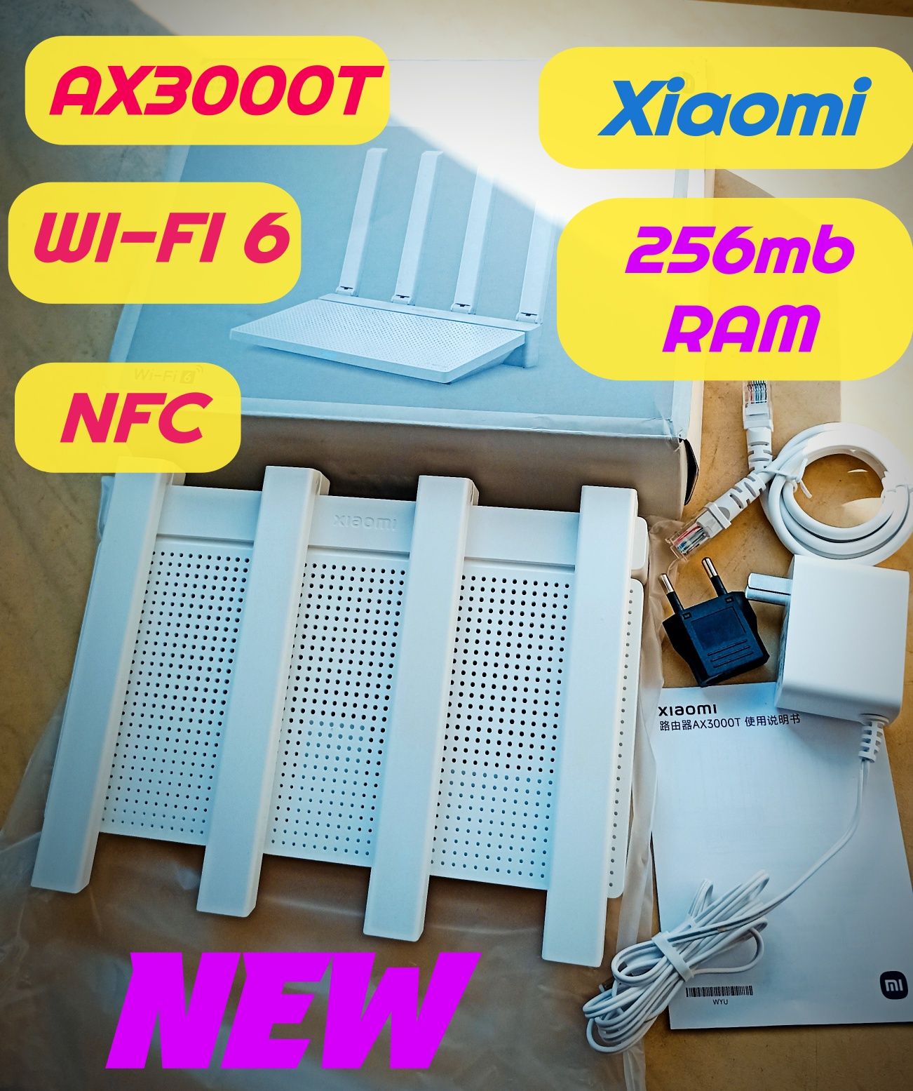 ТОП! Роутер Xiaomi AX3000T WIFI-6 256RAM 160Hz NFC новый