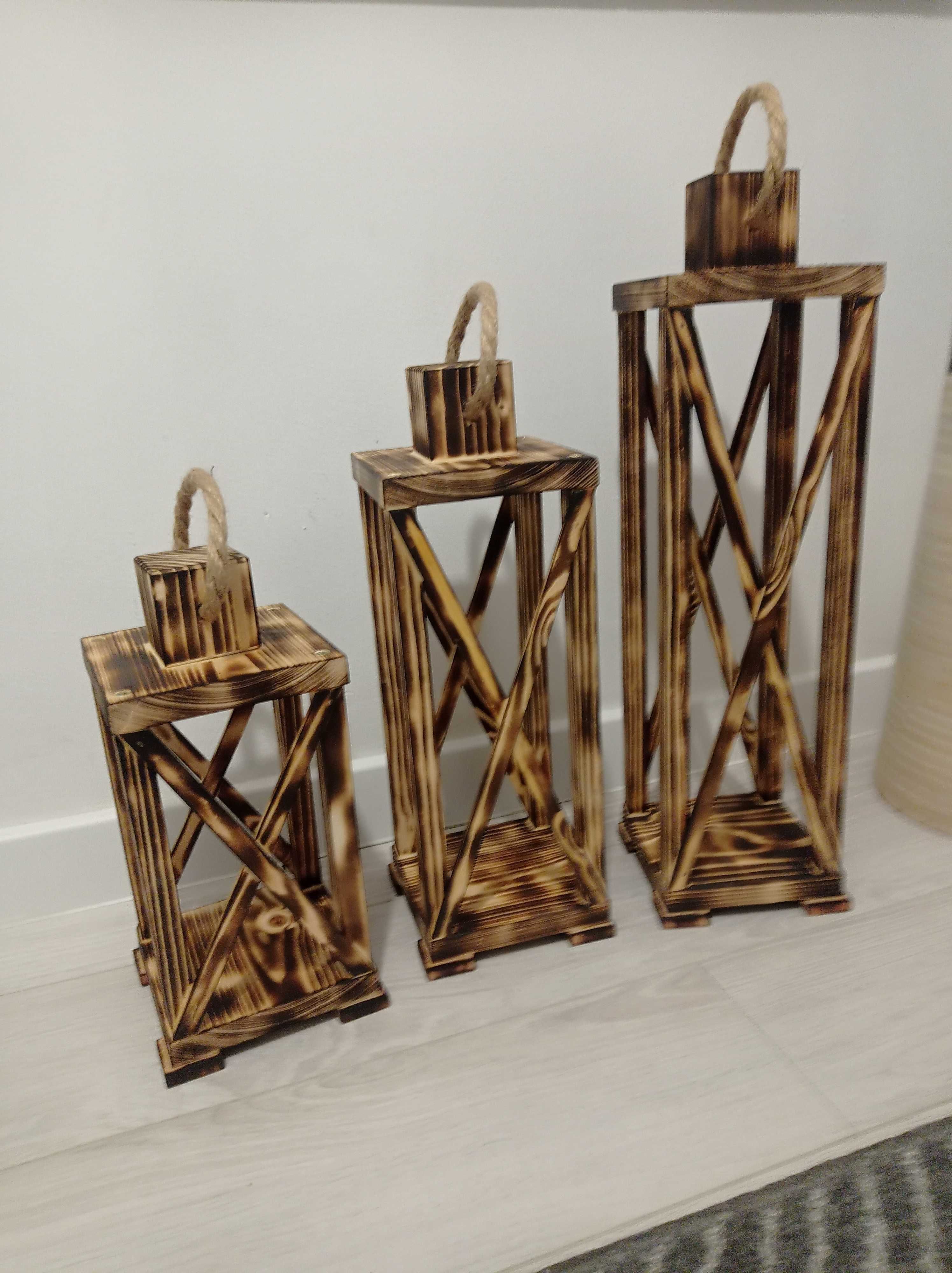 Lampiony drewniane stroiki