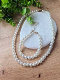Sztuczne perły perełki naszyjnik choker i bransoletka