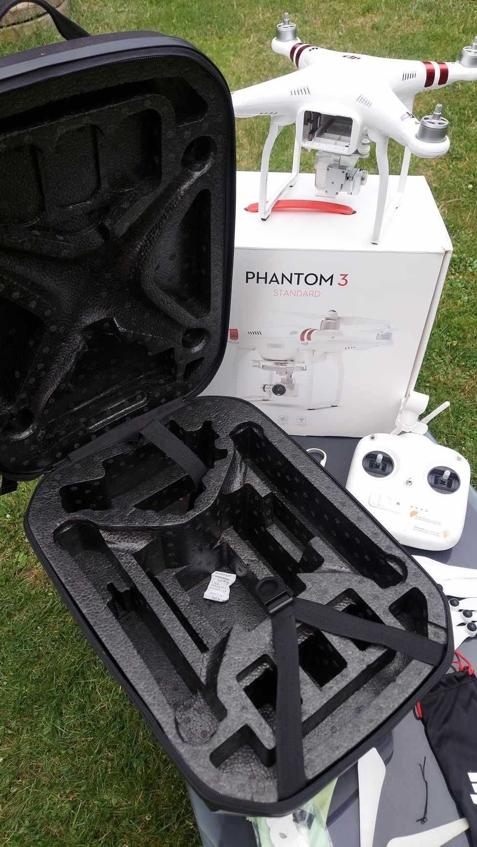 Dron DJI Phantom 3 Standard + plecak (odbytych 10 lotów)