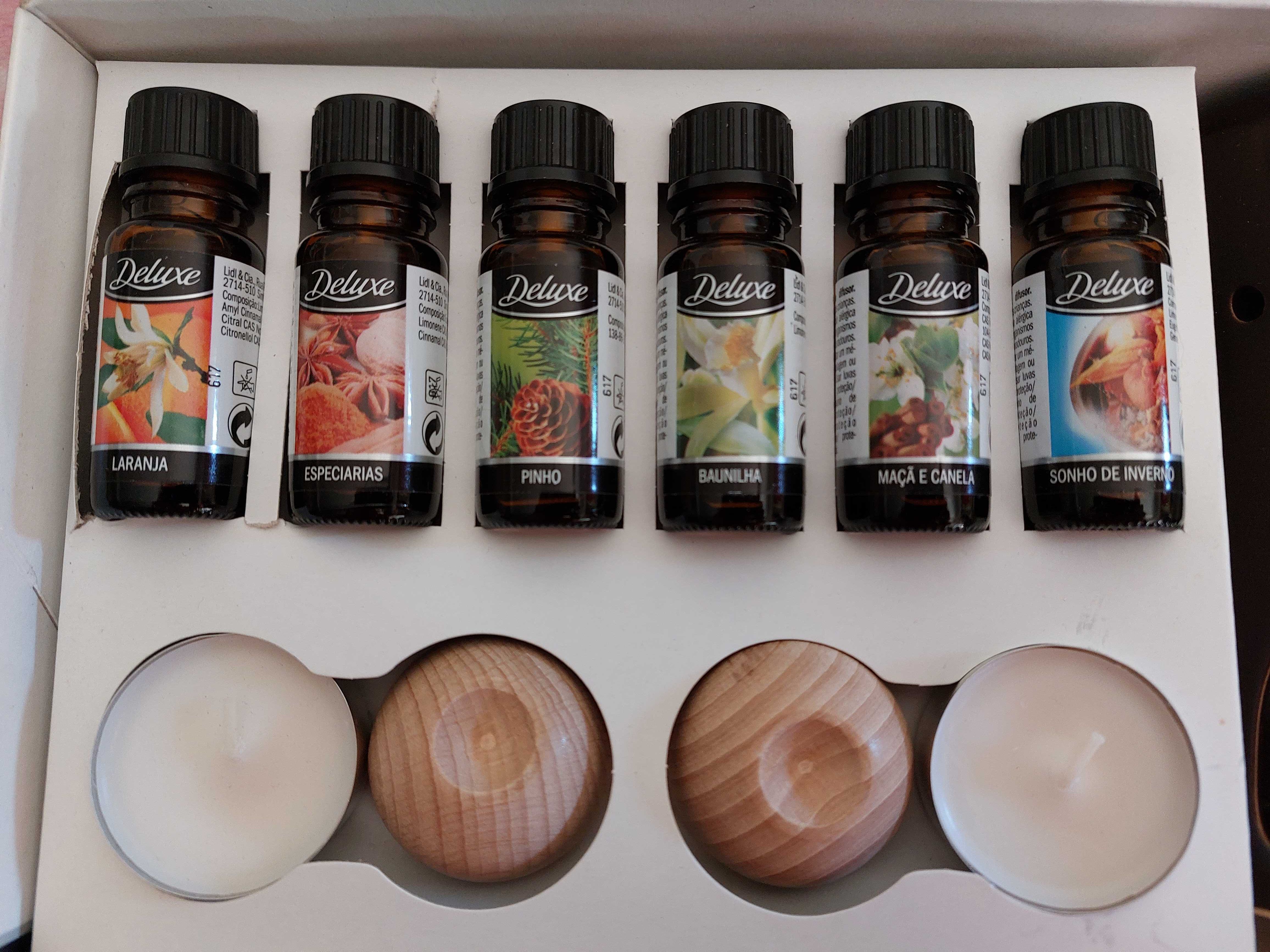 Kit 6 óleos, velas e difusores de óleos aromaterapia