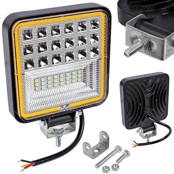 LAMPA ROBOCZA LED BAR 126W COMBO IP67 halogen 125 x106 x22  12V 24V