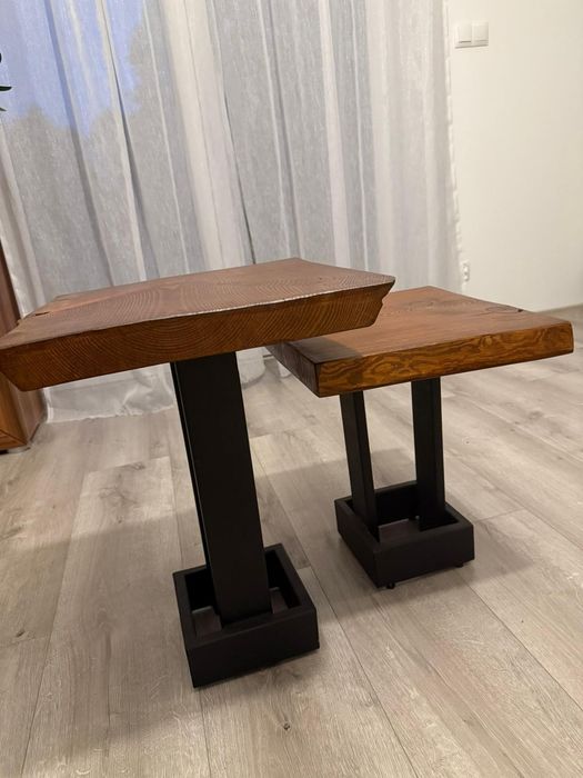 Stolik do salonu i ogrodu. Mocne Nogi SOSNA Industrialny / Loftowy