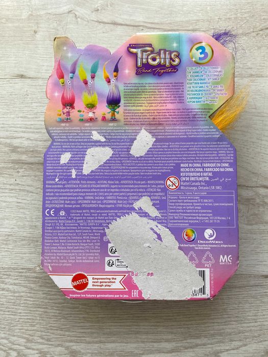 Figurka MATTEL Trolls Band Together kolorowa Hair Pops z akcesoriami
