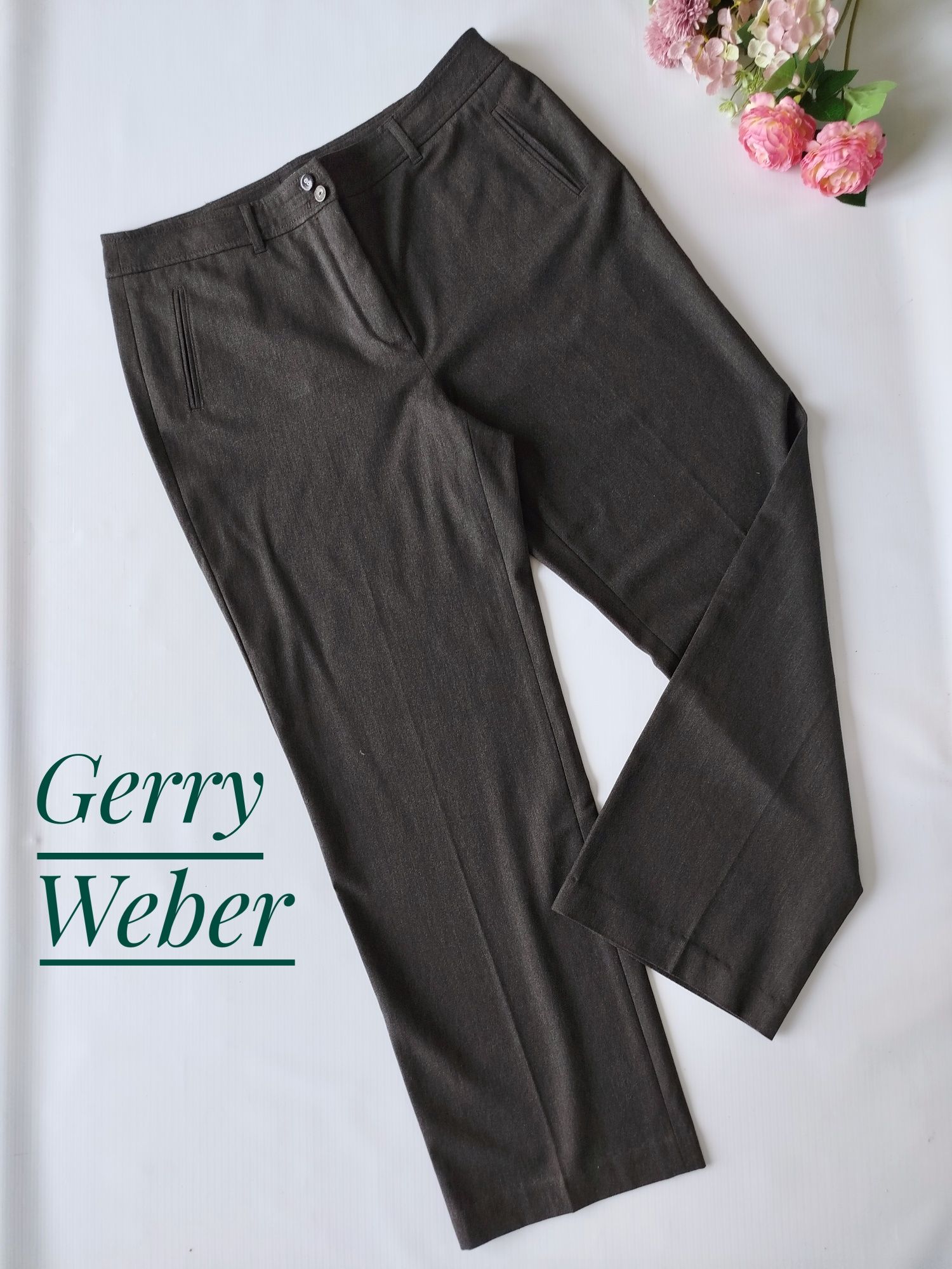 Ciemno szare klasyczne eleganckie spodnie damskie Gerry Weber 46 XXXL