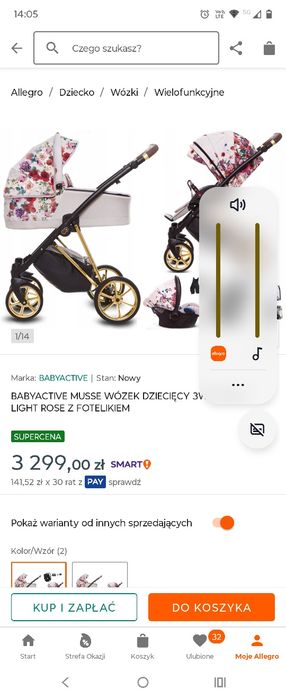 Sprzedam wózek BABYACTIVE MUSSE 3W1