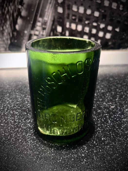 Stara szklanka Grunberg, kubek Zielona Góra
