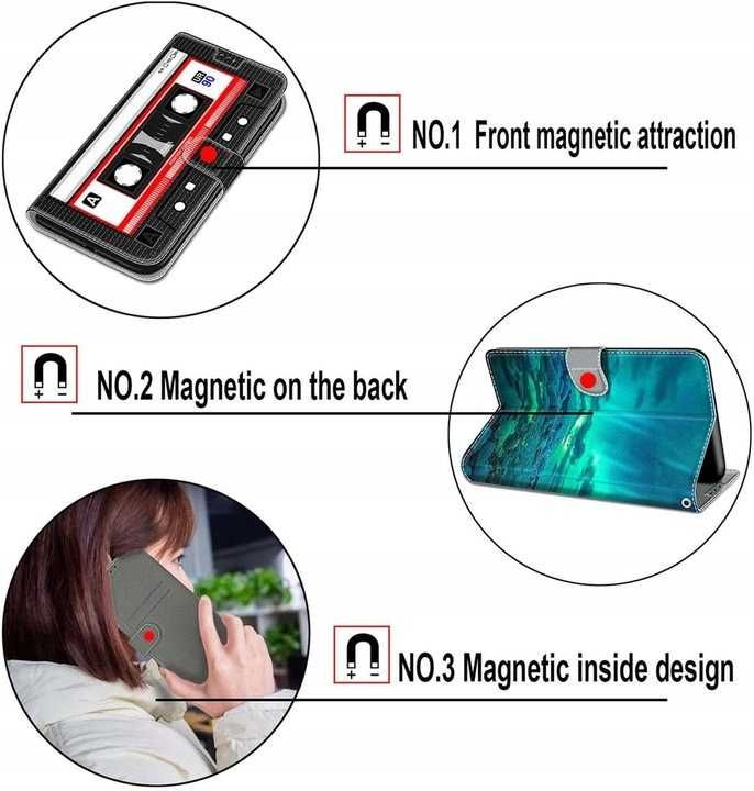 Etui do Xiaomi Redmi 10C / 10 Power / C40 z klapką ze skóry PU, wilk