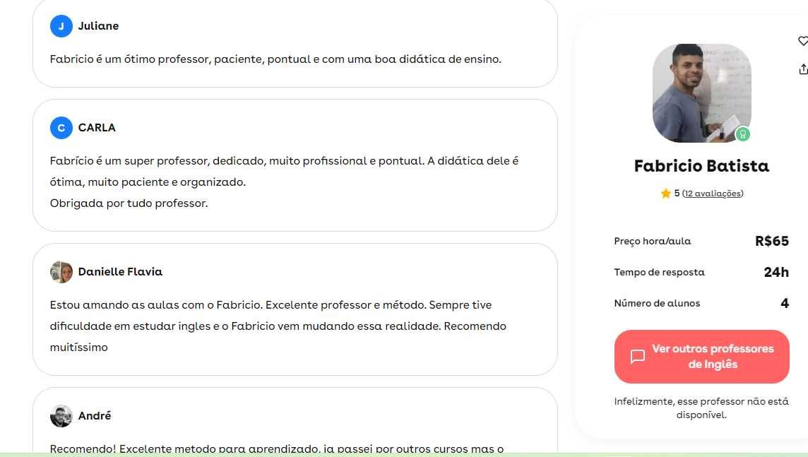 Aulas de Inglês - Conversação - Método callan - Resultado