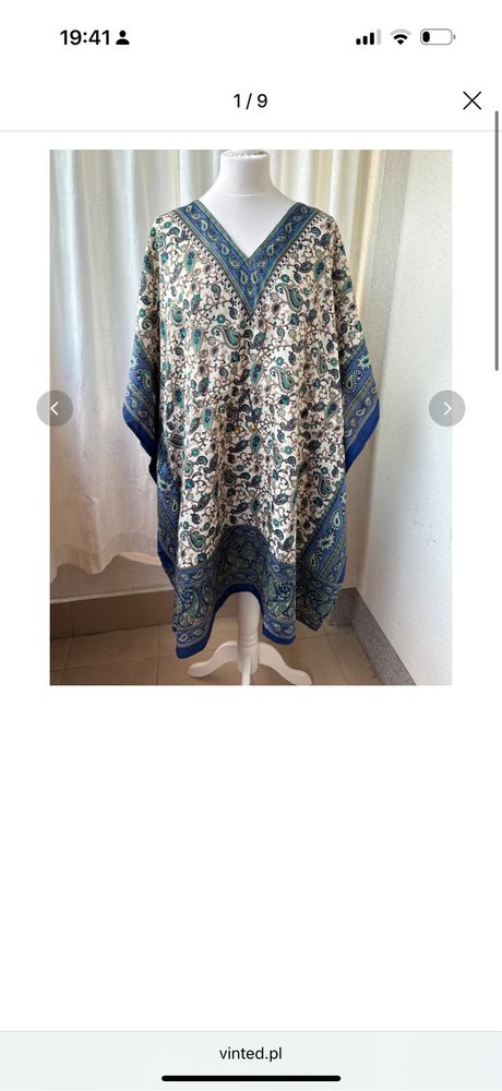 Tunika 100% wiskoza wiazana w pasie one size boho chic