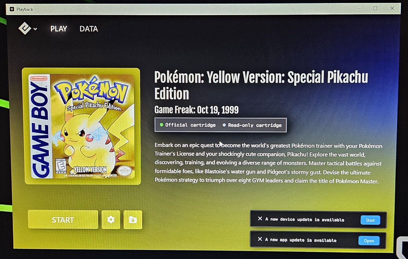 Pokémon Yellow Game Boy - Nintendo