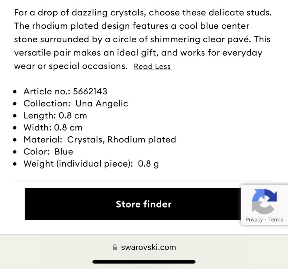Swarovski сережки з голубим камінчиком