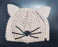 Karl Lagerfeld czapka beanie pink cat kot oryginalna