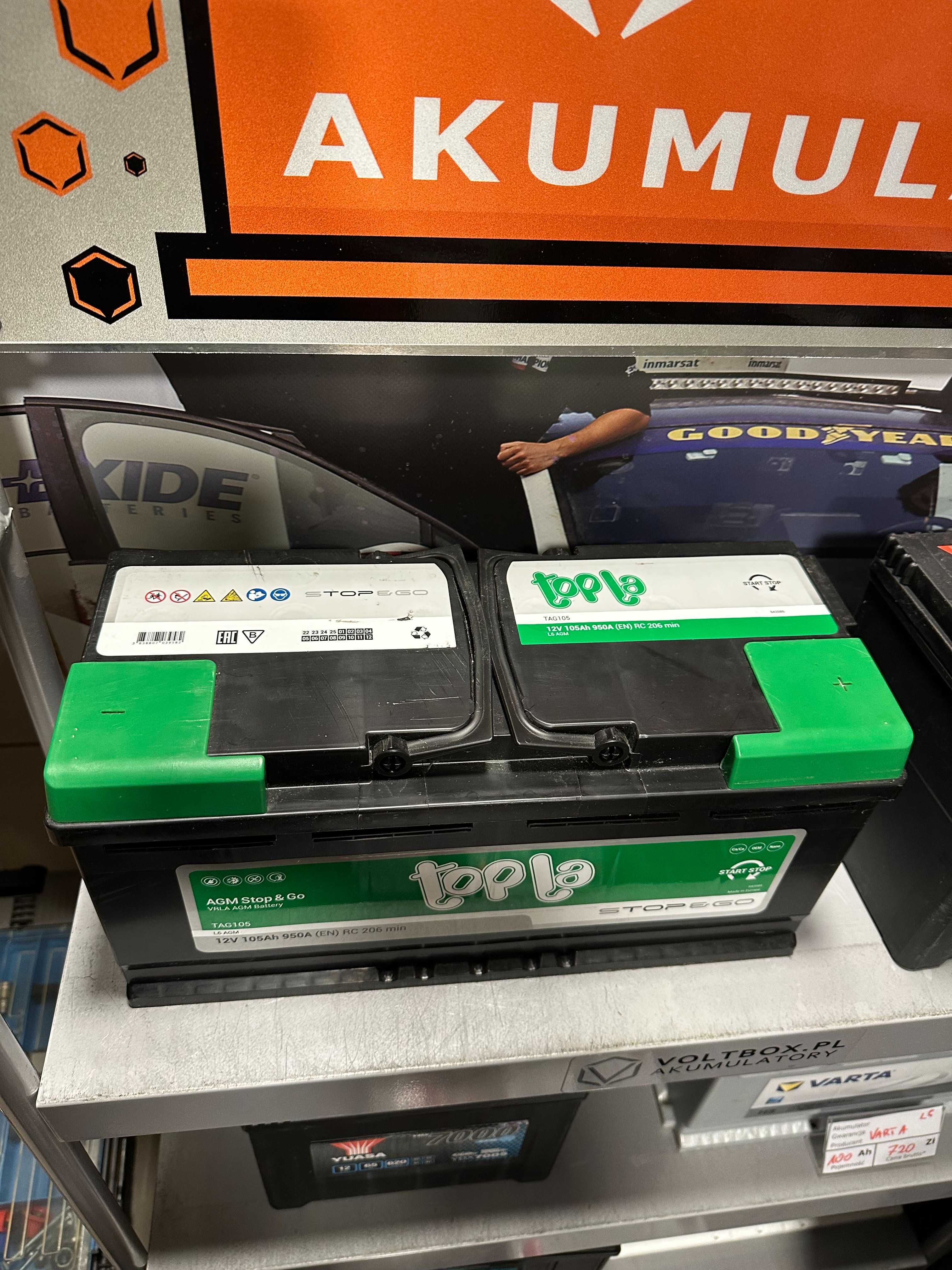 Akumulator Topla AGM 105Ah 950A 12V