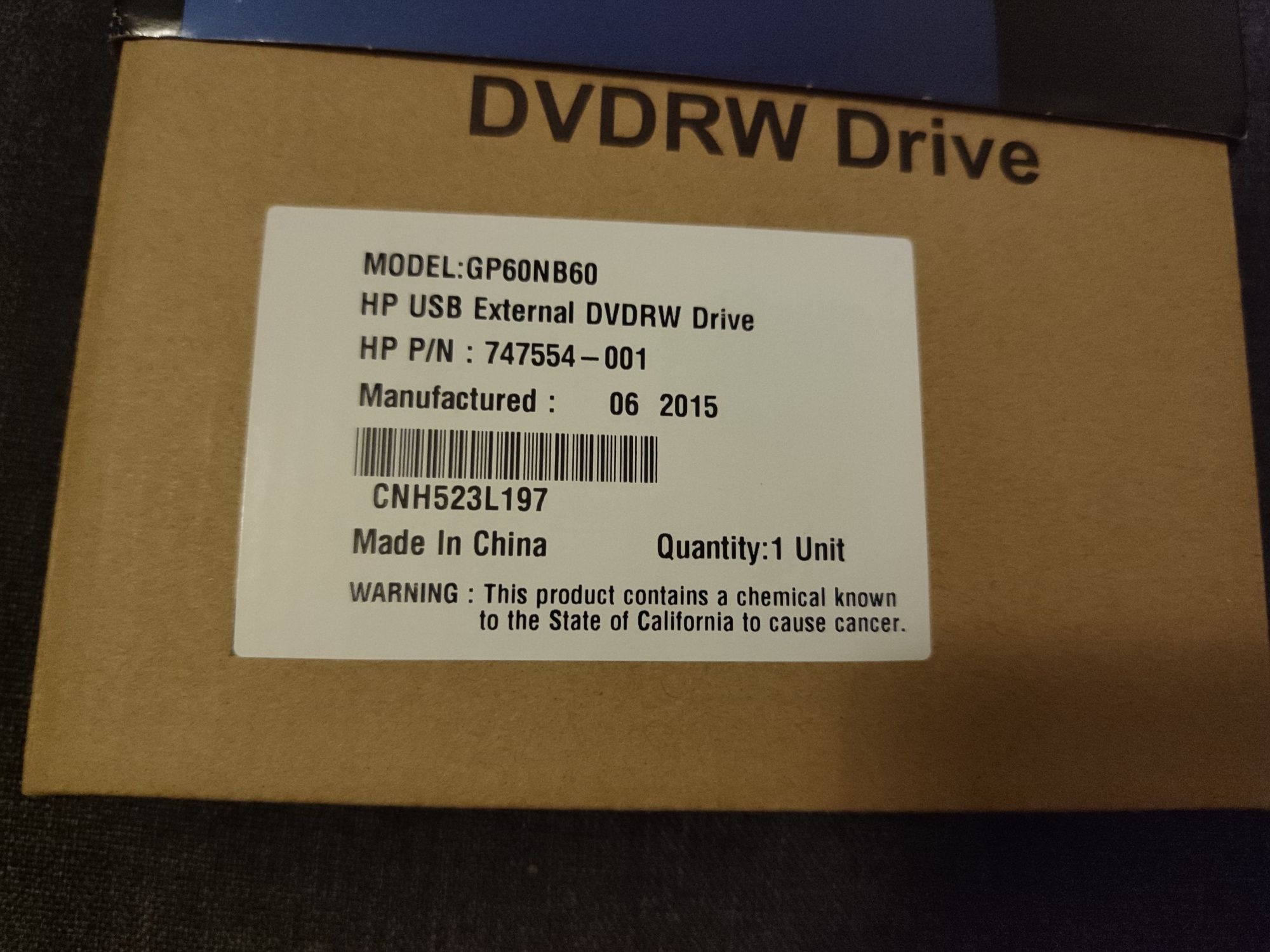 HP USB External DVDRW Drive GP60NB60