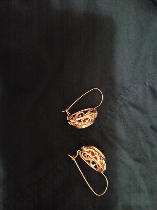 Серьги СССР с рубином