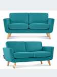 Sofa, 2 fotele, pufa Konsimo