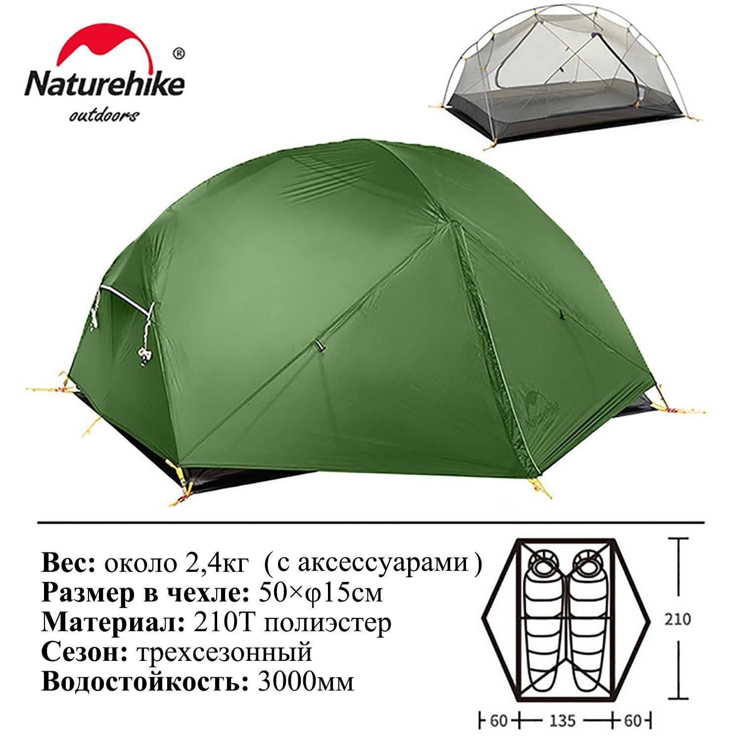 Двомісний намет Naturehike Mongar UL 2 (210Т поліестер)