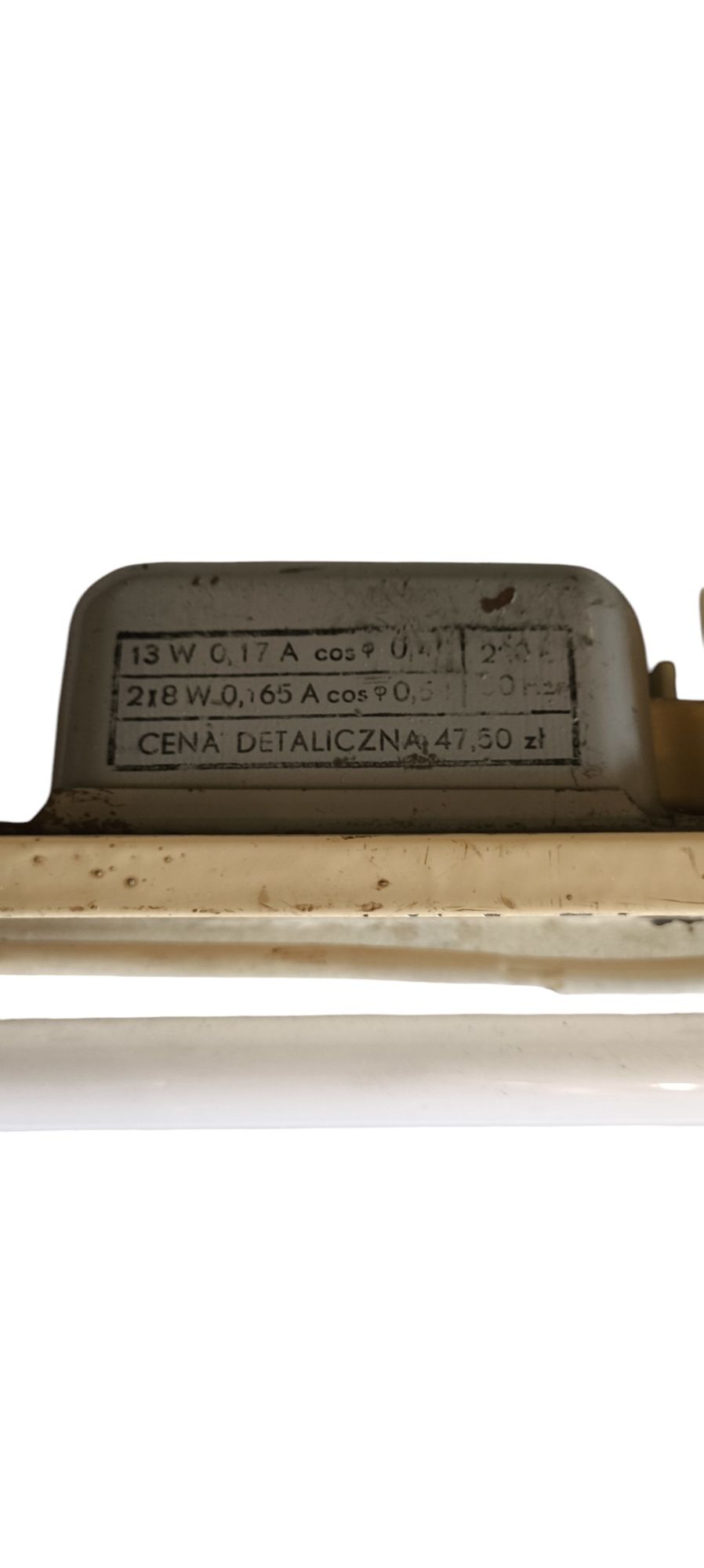 Oprawa OS-18 transformator, jarzeniówka, starter PRL lampa