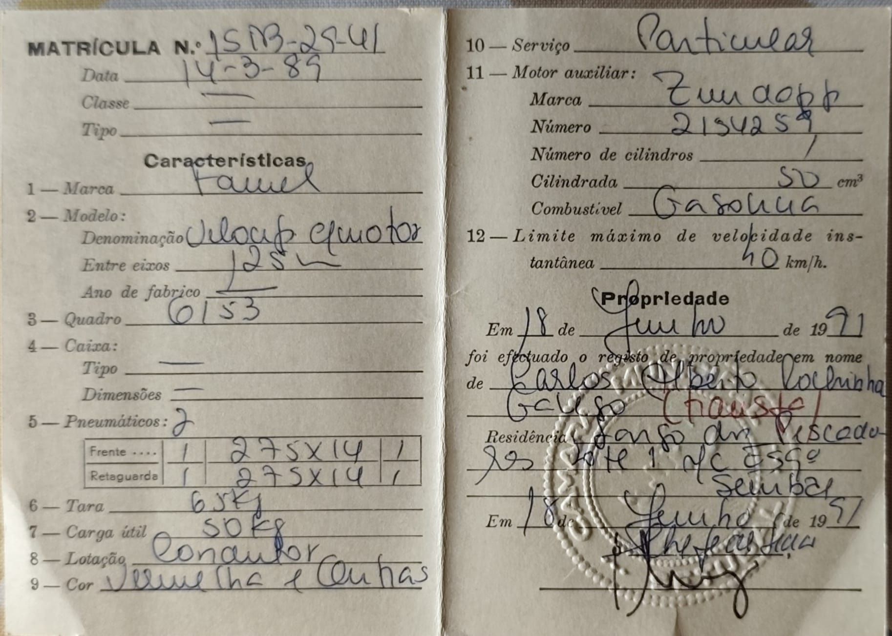 Motorizada Zundapp Z2 com documentos