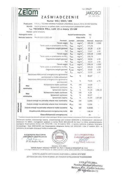 Kotły na Pellet Z PODAJNIKIEM 15 kW. Piec pelet lub EKOGROSZEK Klasa 5