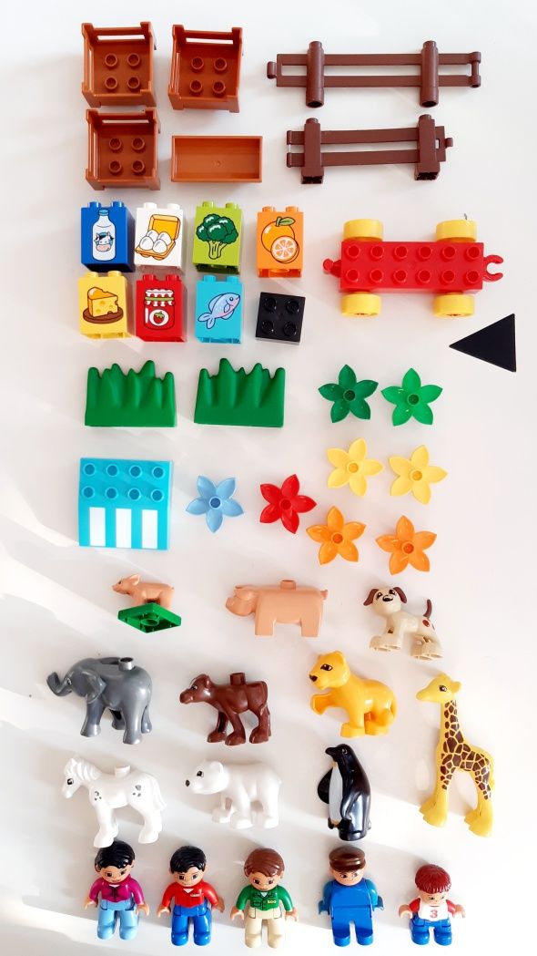 LEGO Duplo zestaw 137 elementów zoo safari sklep stragan farma