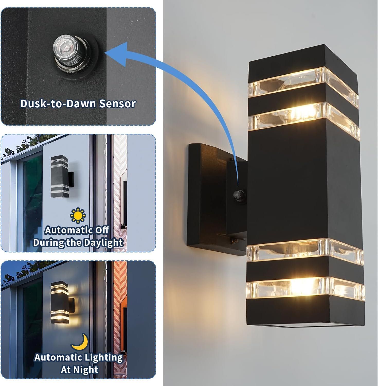 Zewnętrzna lampa  kinkiet ścienna VONCI UP&DOWN E27 2szt