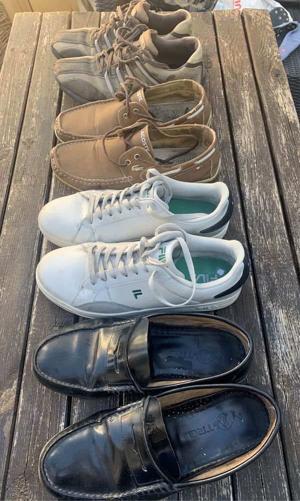 Lote sapatos e ténis 44 Lacoste Skechers Fila