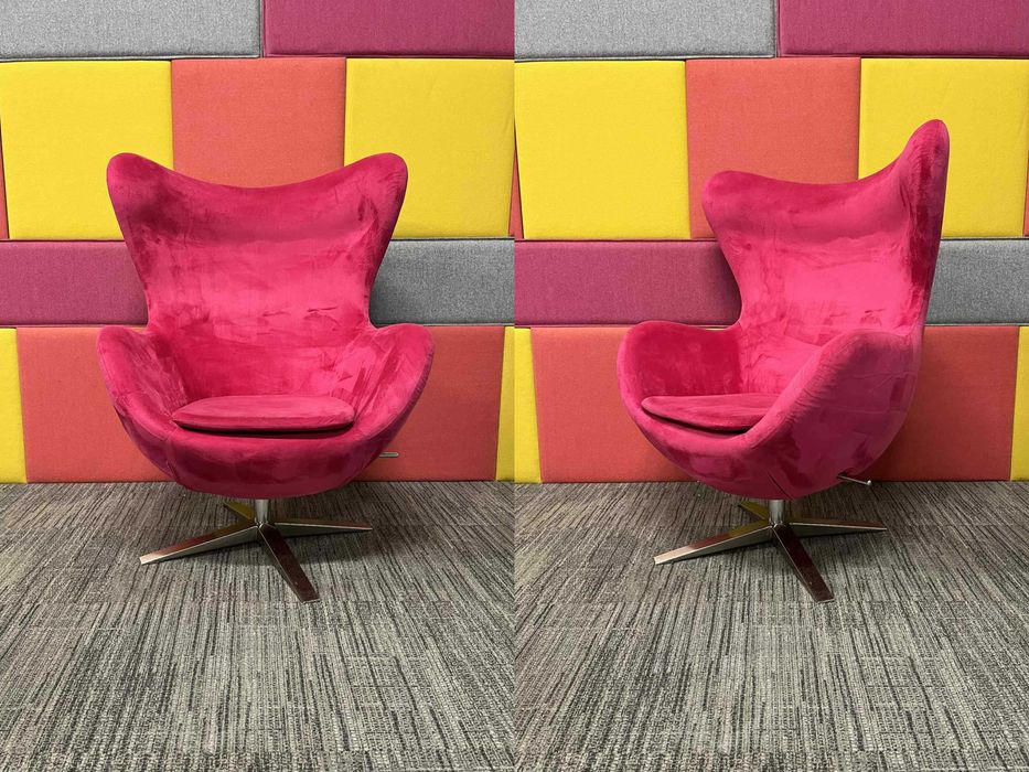 Fotel jajo egg chair intensywny róż ikona wzornictwa design