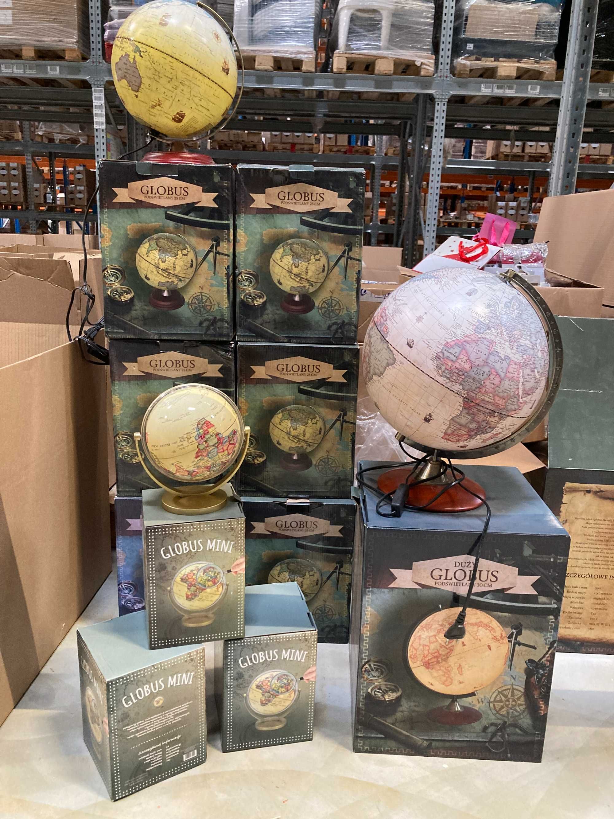 Globusy dla podróżników retro - MIX rozmiarów 24 sztuki