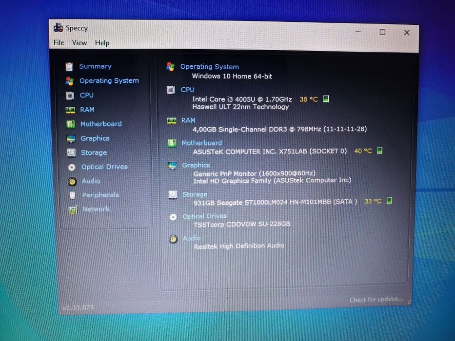 Portátil Asus X751L