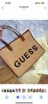 Guess torebka koszyk brązowa slomiana shopper bag