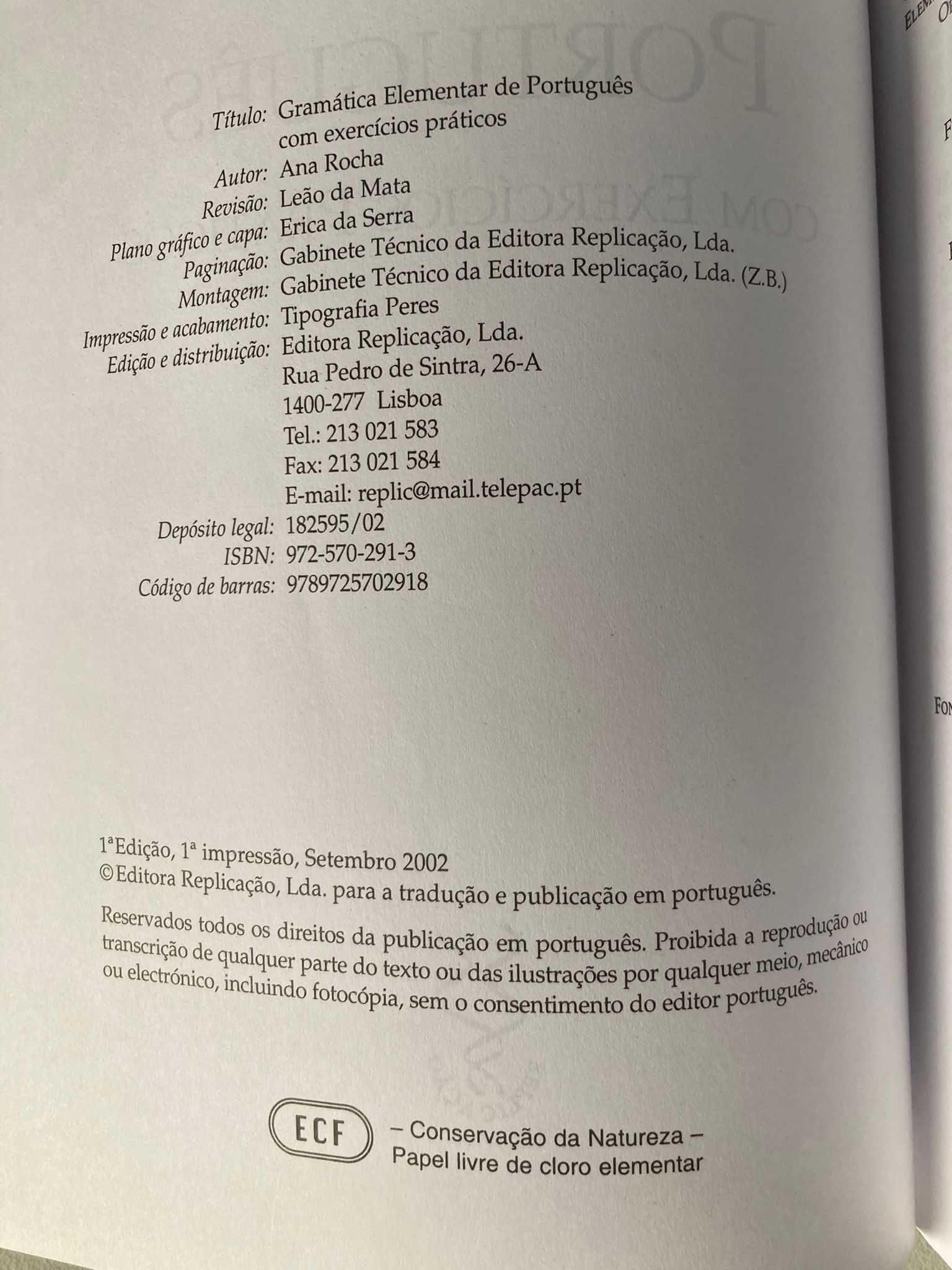 Gramática Elementar de Português, de Ana Rocha