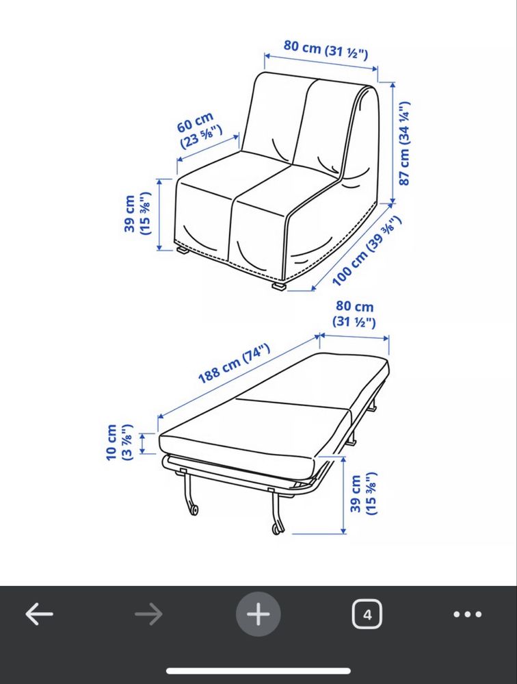 Fotel rozkładany IKEA