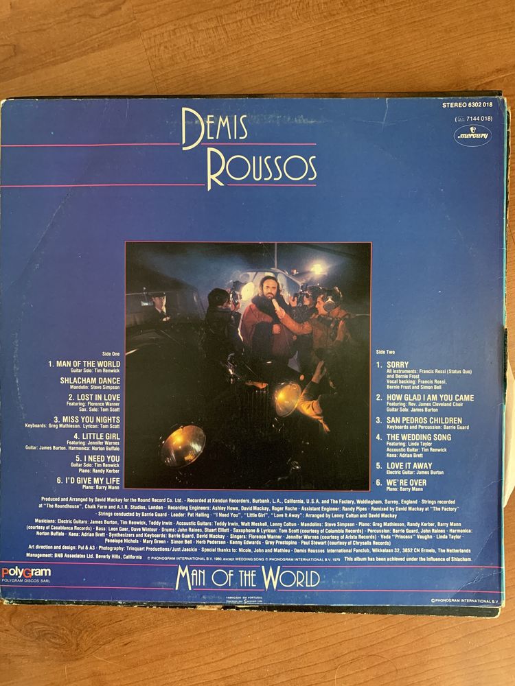 Vinil Demis Roussos “Man of the World”