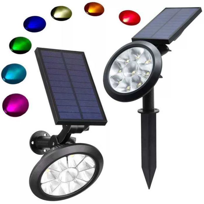 Lampa solarna ogrodowa zewnętrzna RGB 6 kolorów