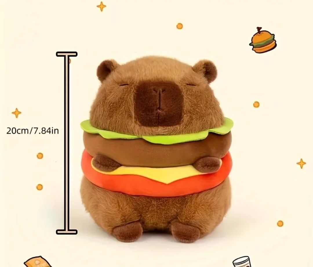 Peluche Capivara hambúrguer