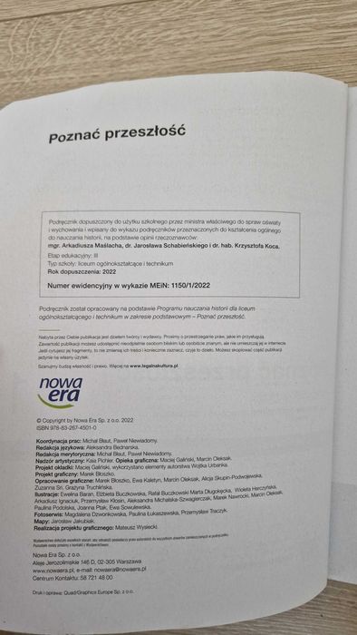 Poznać przeszłość 1. Nowa Era, podręcznik, zakres podstawowy. Pawlak.