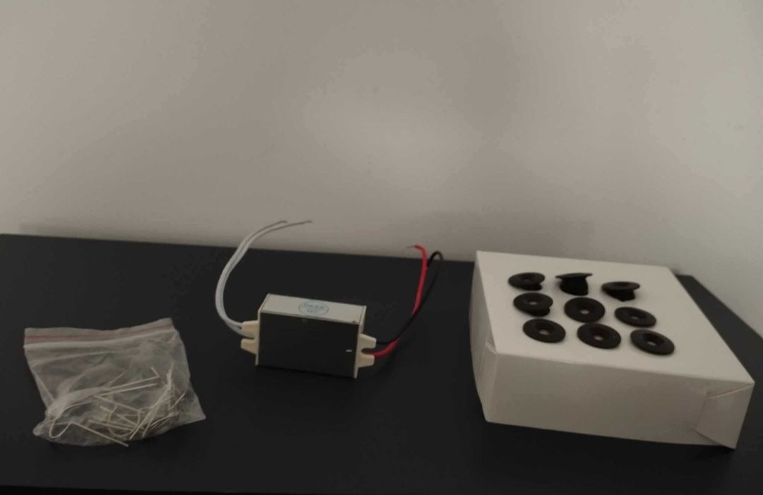 Reflektory LED mini czarny 1w z zasilaczem 9 sztuk