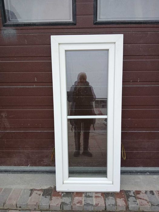 Okno ze szprosem 65x152 białe wąskie dzielone okna DOWÓZ CAŁY KRAJ