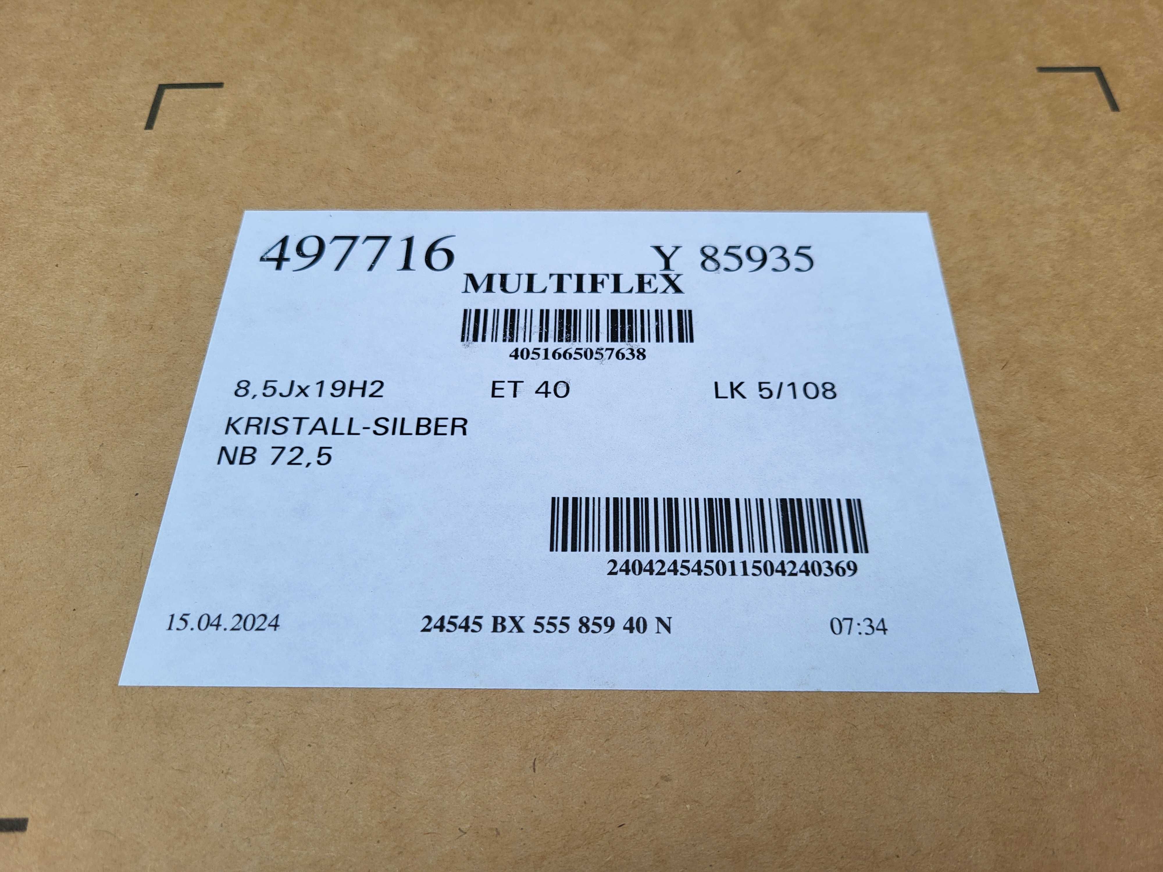 [1046] 4x 19 Cali 5x108 ET40 NOWE Felgi aluminiowe DS Automobiles DS4