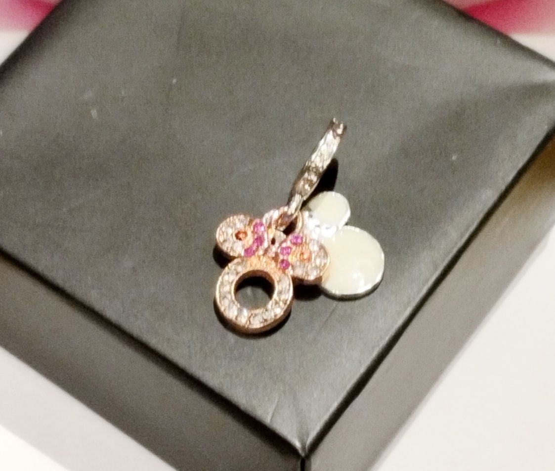 Charms Myszka Miki 2 zawieszki cyrkonie do bransoletki Pandora 925S