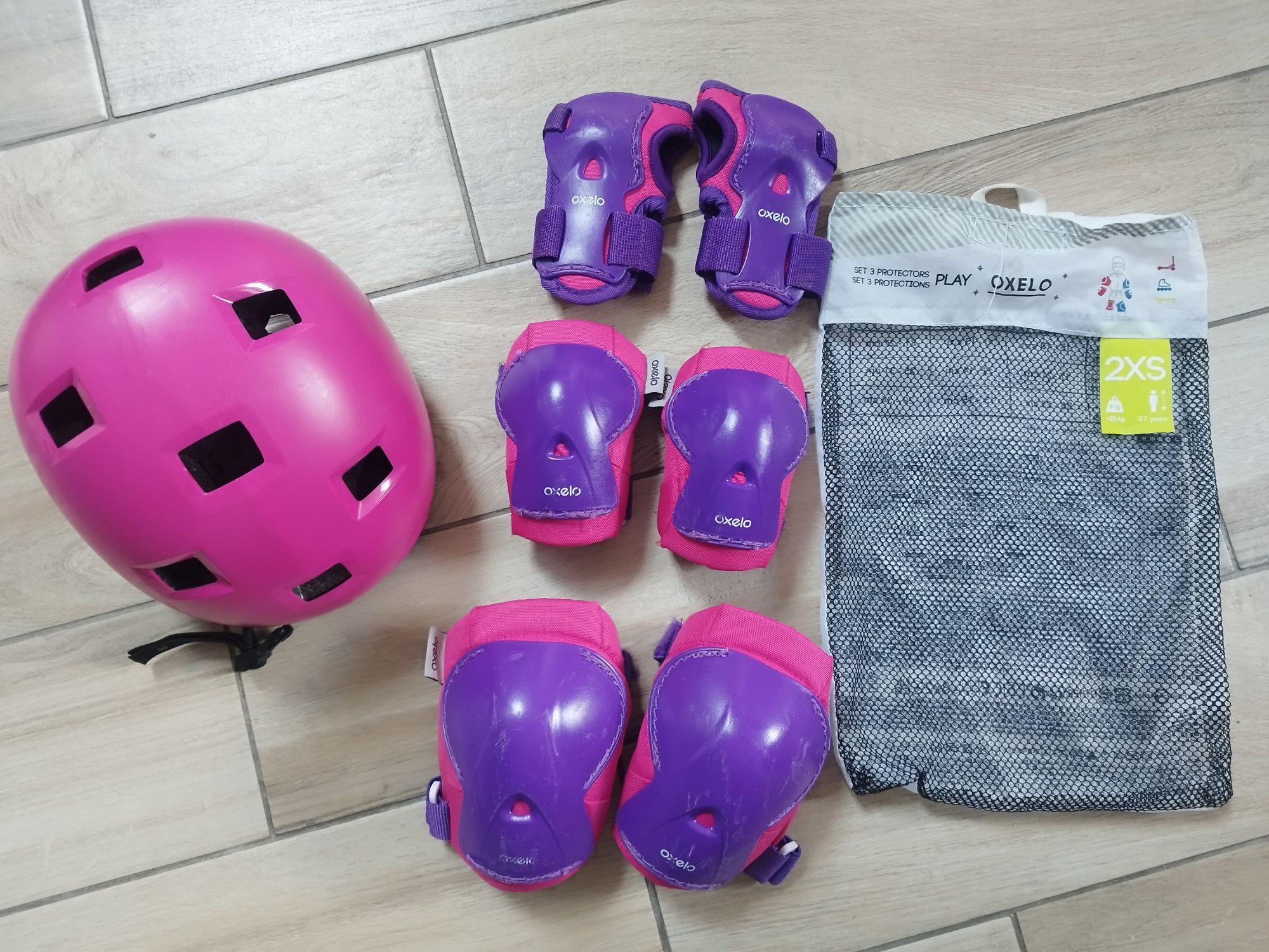 Kask Oxelo XS i ochraniacze 2XS