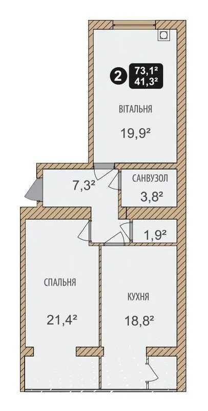 Двокімнатна квартира в ЖК Автобіографія.Виставка.