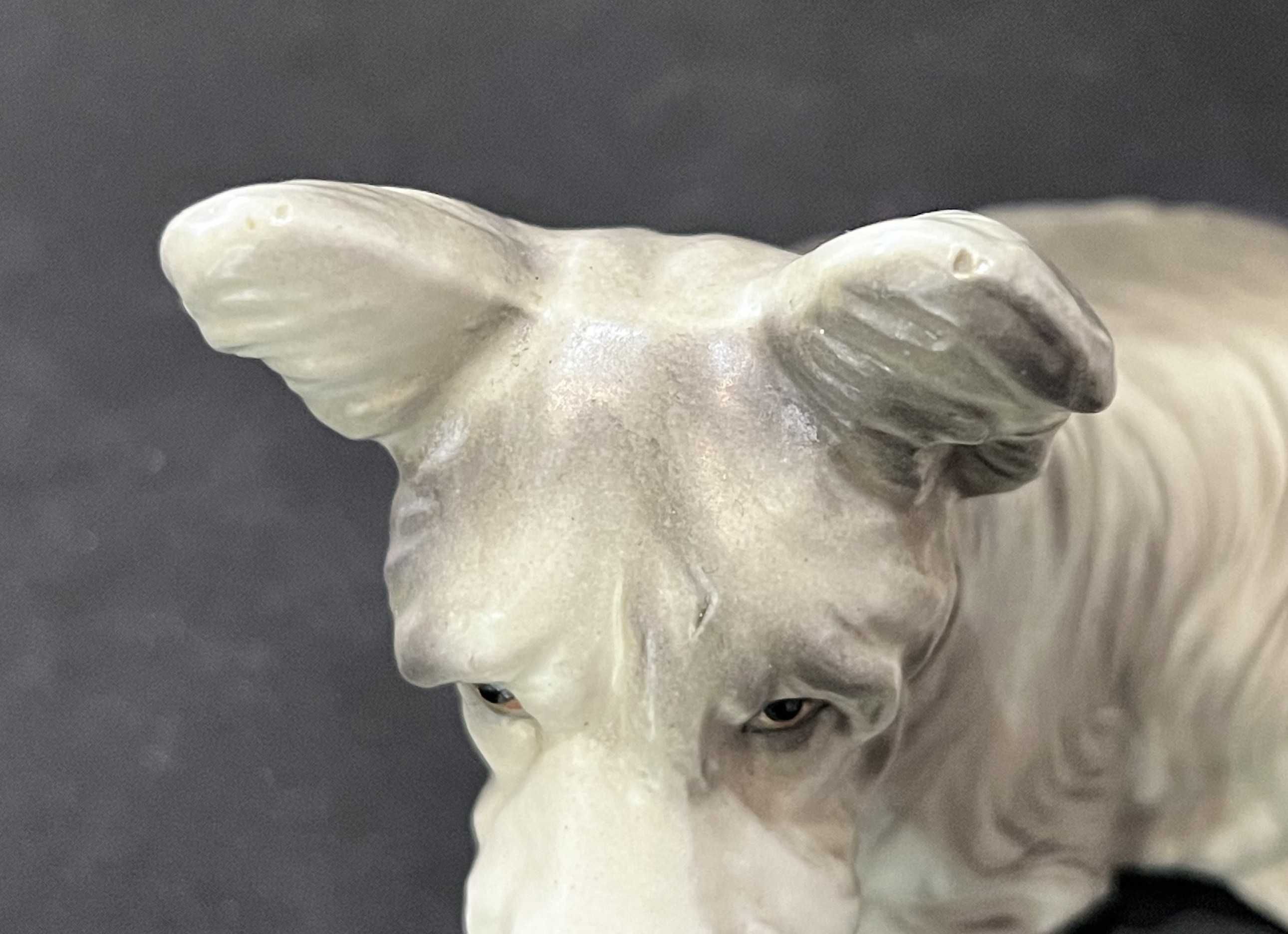 Figurka porcelanowa pies rasy Skye Terrier.