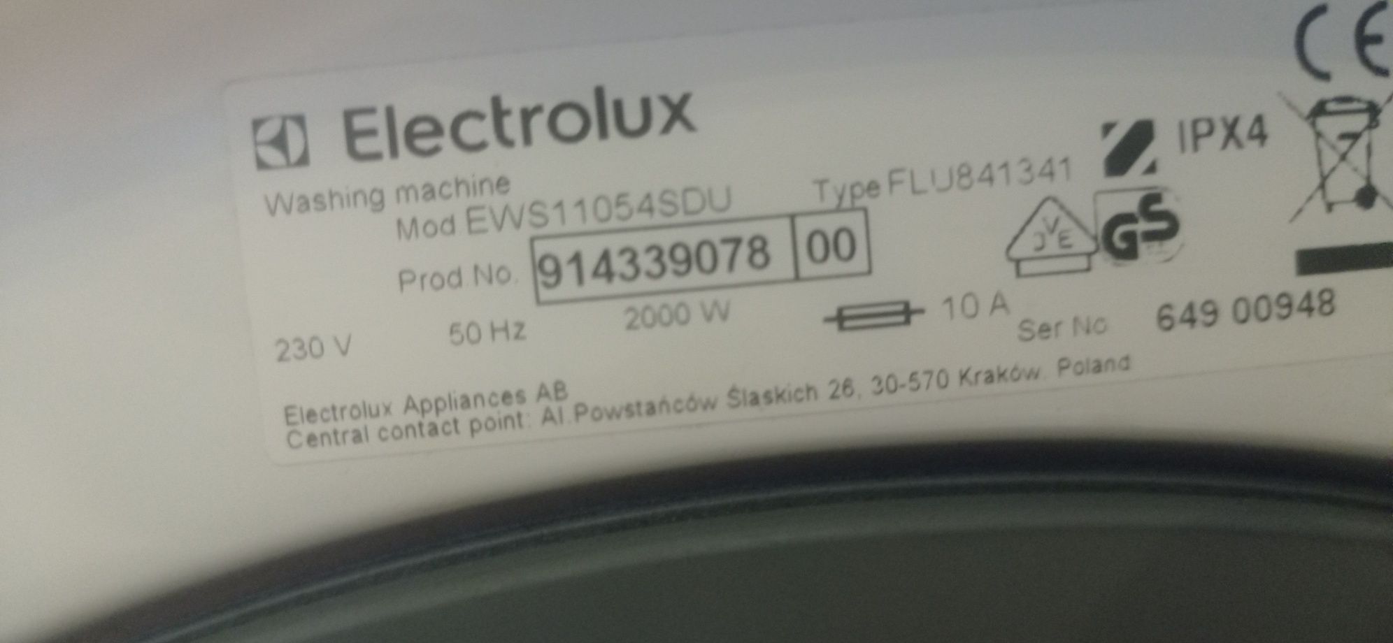 Silnik i panel sterujący do pralki Electrolux EWS11054SDU