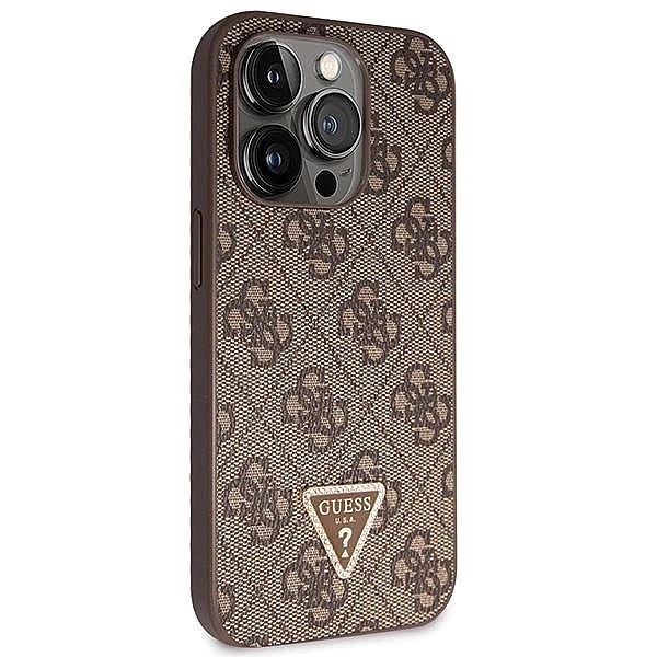 Etui Guess Crossbody 4G Metal Logo na iPhone 14 Pro - brązowe