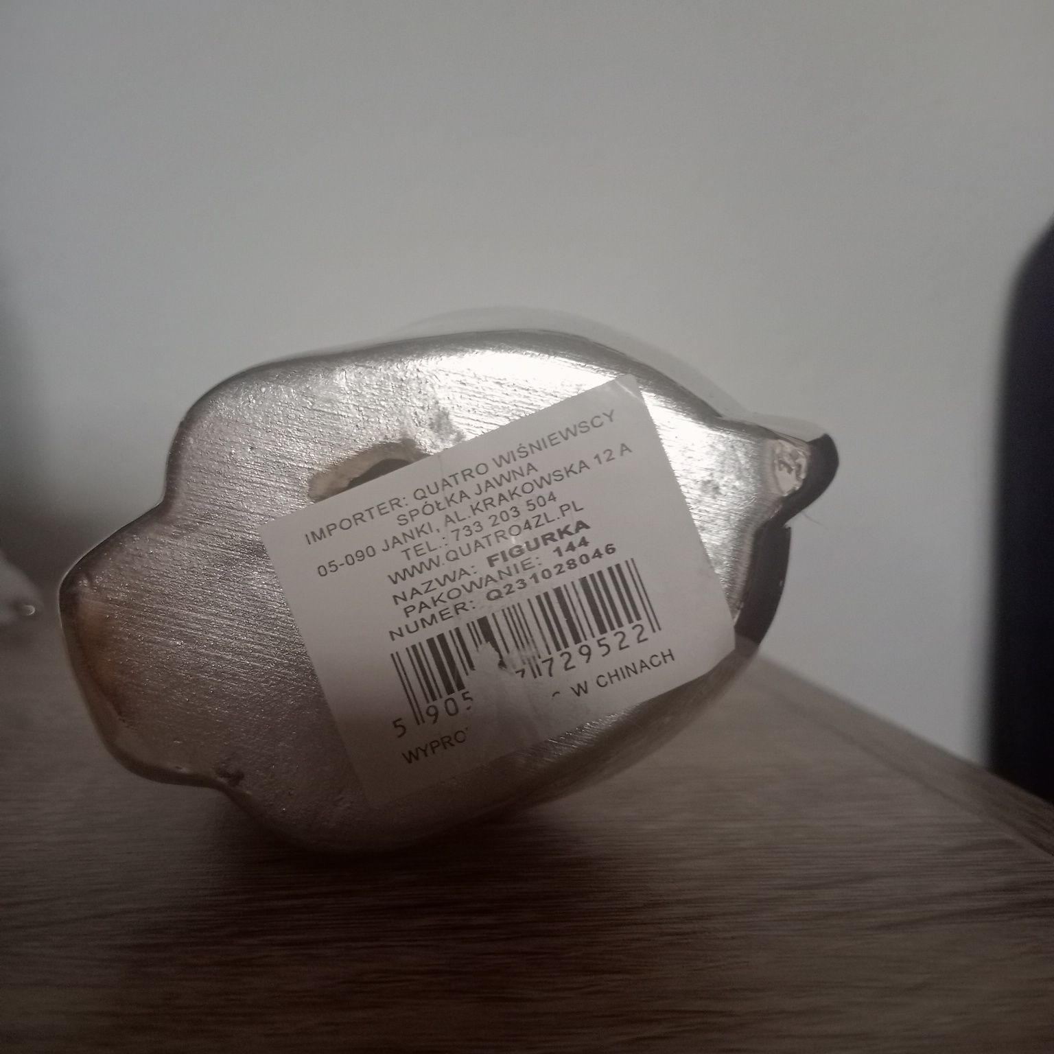 Kot kotek figurka srebrna