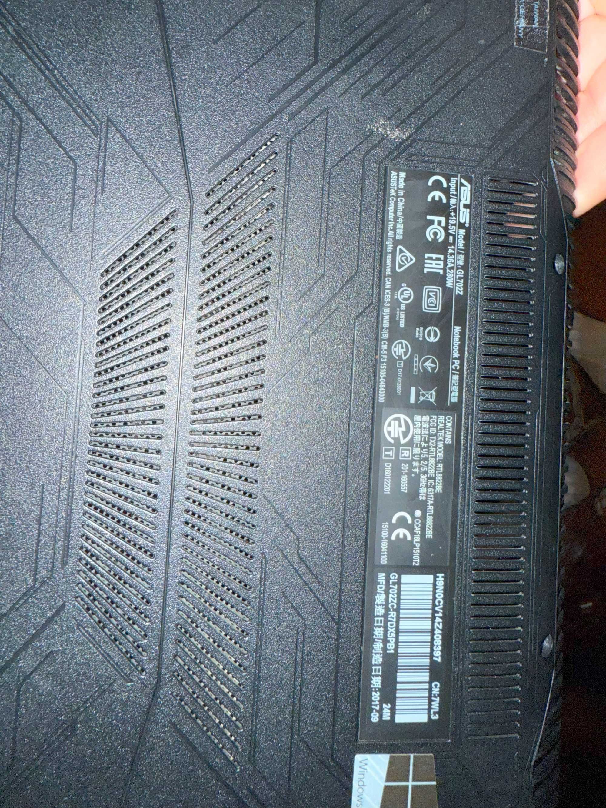 Portatil Gaming ASUS GL702Z PEÇAS