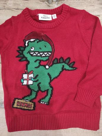 Sweterek chłopięcy świąteczny zimowy czerwony rozmiar 86/92 KappAhl